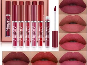 OKENTEN 6 Colors Matte Lipstick Set Waterproof Long-Lasting Moisturizing Makeup Lipsticks Nude Lipstick Makeup Gift Set labiales matte larga duracion 25(01)