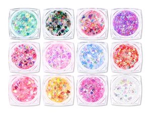Ownest 12 Colors Holographic Chunky Glitter Gel Set
