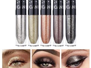 UCANBE 5 Colors Sparkle Liquid Eyeshadow Makeup Set Long Lasting Lightweight Metallic High Pigmented Glitter Eyeliner Shimmer Eye Shadow Stick Set #1