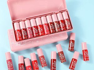 10Pcs Pearl and Shimmer Mini Lip Gloss Kit Shinny Moisturizing Liquid Lipsticks Mirror Lip Stain Waterproof Lip Plumper Silky Lip Tint Long Lasting Lip Glaze Valentines Day Gifts for Women and Girls