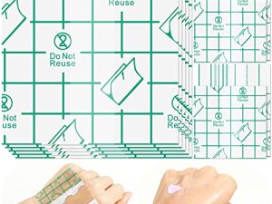100 Pieces Hand Palette makeup artist supplies Single Use Makeup Hand Palette Makeup Mixing Palette Makeup Artist Must Haves Transparent Waterproof Makeup Tape for Women (2.3 x 2.3 Inches)