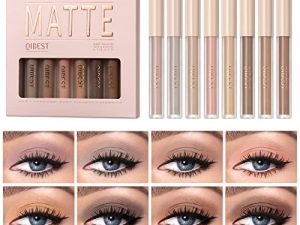 BestLand 8 Colors Liquid Matte Eyeshadow Set Nude Black Smokey Eyeshadow Cream Eyeshadow Primer Waterproof Quick Drying Eye Brightener Highlighter Blusher Eye Shadow Makeup