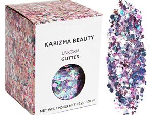 Unicorn Chunky Glitter ✮ Large 30g Jar KARIZMA BEAUTY ✮ Festival Glitter Cosmetic Face Body Hair Nails
