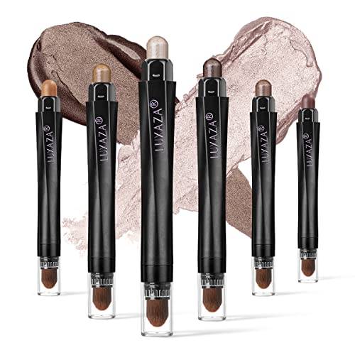 LUXAZA 6 PCS Brown Neutral Metallic Eyeshadow Stick Set LUXAZA 6 PCS Brown Neutral Metallic Eyeshadow Stick Set