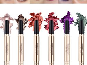 Rechoo Eyeshadow Stick Eye Shadow Pencil Double Ended Rotatable Highlighter Makeup Glitter Eye Brightener Stick with Soft Brush Cream Eye-Shadow Crayon