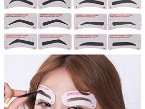 60 PCS Eyebrow Stencils 6 Styles Non-Woven Shaping Grooming Stencil Kit Eyebrow Drawing Guide Makeup Template DIY Tools For Beginners