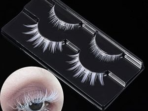 White False Eyelashes Halloween White Eye lashes Extension Tools Anime Cosplay Makeup Natural Looking Masquerade Party Eyelashes(White)
