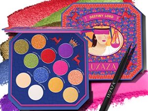 LUXAZA Colorful Eyeshadow Palette Bright Rainbow - Eyeliner - Mirror