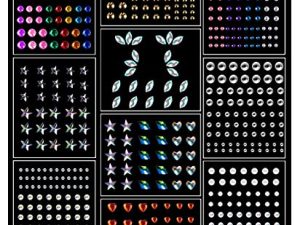 Halloween 10 Sheets Eye Body Face Gems Rhinestone Stickers Self Adhesive Rhinestones Rainbow Face Gems for Women Festival Accessory and Nail Art Decorations Bling