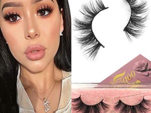 GOO GOO False Eyelashes 16mm Natural Mink Eyelashes 3D Layered Effect Siberian Fake Eyelashes Hand Made Strips Real Eyelashes Soft Reusable Make Up Eyelahses 1 Pair