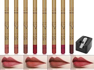 Wismee Lip Liner Pencil Set 8 Colors Professional Matte Lipliner with Sharpener Waterproof Long Lasting Smooth Natural Filler Contour Shaping Lip Makeup for Woman Soft Lip Liner Pen Makeup Cosmetic