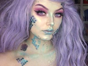 Halloween Realistic Temporary Costume Make Up Face Metallic Tattoo Kit Men or Women - (Mermaid) - 2 Kits