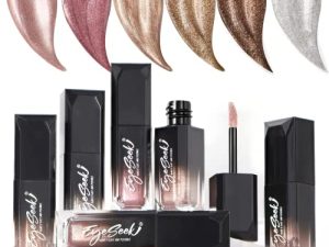 EYESEEK 6PCS Liquid Glitter Eyeshadow Metallic Brown Eye Makeup Set