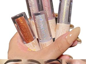 AOLAILIYA Liquid Glitter Eyeshadow - Shimmer Eye Shadow Gel Kit - Sparkling Metallic High Pigmented Glitter Eye Shadow