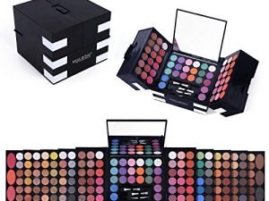 UCANBE 142 Colors Pigmented Shimmer Matte Eyeshadow Palette + 3 Colors Face Blushes + 3 Colors Eyebrow Powder Makeup Set with A Mirror Nude Colorful Eye Shadow Kits Women Gift