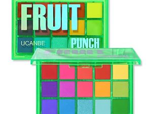 UCANBE Bright Colorful Neon Rainbow Makeup Eyeshadow Palette 15 Shades Green Purple Yellow Make Up Pallets Kit Vibrant Shimmer Matte Pigmented Blendable - Fruit Punch
