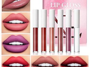 5Pcs Matte Liquid Lipstick+1Pcs Clear Lip Plumper Makeup Set