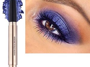 2 in1 Blue Eyeshadow Stick Cream Smooth Glitter Shimmer Eyeshadow Pencil