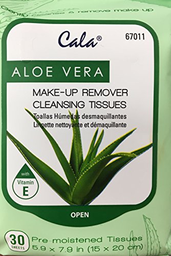 Cala Aloe vera make-up remover cleansing tissues 30 count Cala Aloe vera make-up remover cleansing tissues 30 count