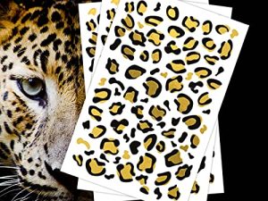 FashionTats Gold Leopard Print Temporary Tattoos (3-Piece) | Made in the USA | Skin Safe | Removable