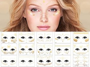 20 Sheets Face Metallic Temporary Tattoo Sticker