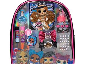 L.O.L Surprise! Townley Girl Backpack Cosmetic Makeup Set with Flip-up Mirror includes Lip Gloss