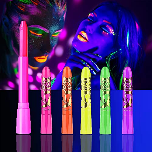 Saturey Glow in The Black Light Face & Body Paint Crayons Saturey Glow in The Black Light Face & Body Paint Crayons