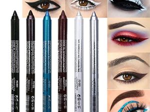 6Pcs White Glitter Gel Eyeliner Pencils Set delineadores de colores para ojos