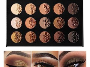 Nude Gold Eyeshadow Palette Natural Naked Smokey Warm Neutral 15 Shades