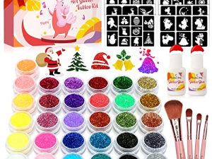 Temporary Glitter Tattoo Kids Christmas