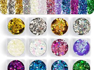 ICOLORY 12 Color Chunky Glitter