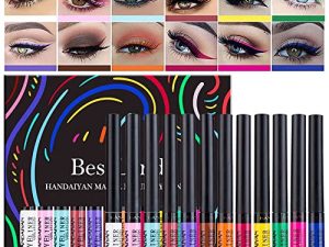 BestLand 12 Colors Matte Liquid Eyeliner Set Rainbow Colorful Neon Eyeliner Pencil Pigmented Waterproof Smudgeproof Long Lasting Gel Eye Liner Christmas Makeup Gift Kit for Women (Set A)