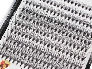 Dedila LargeTray-20RootsThickness 0.07mm Mixed 8-10-12-14mm/9-11-13-15mm /12-14-16mm Black Soft and Light Individual False Eyelashes Dramatic Look Makeup Volume Eye Lashes Cluster (mixed 9-11-13-15mm)