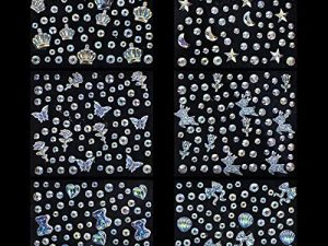 Kombrex Eye Body Face Gems Jewels Rhinestone Stickers Self Adhesive Crystal Makeup Diamonds Gems for Women Festival Accessory Nail Art Decorations 6 Sheets