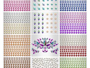 sticro 12 Sheets Face Jewels Eye Gems for Makeup
